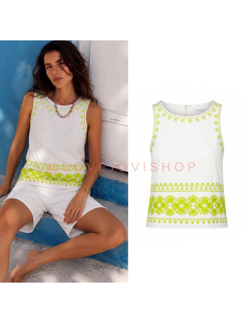 Coastal | Vineyard Vines Embroidered 100% Cotton Linen Sleeveless Top | Lined 6